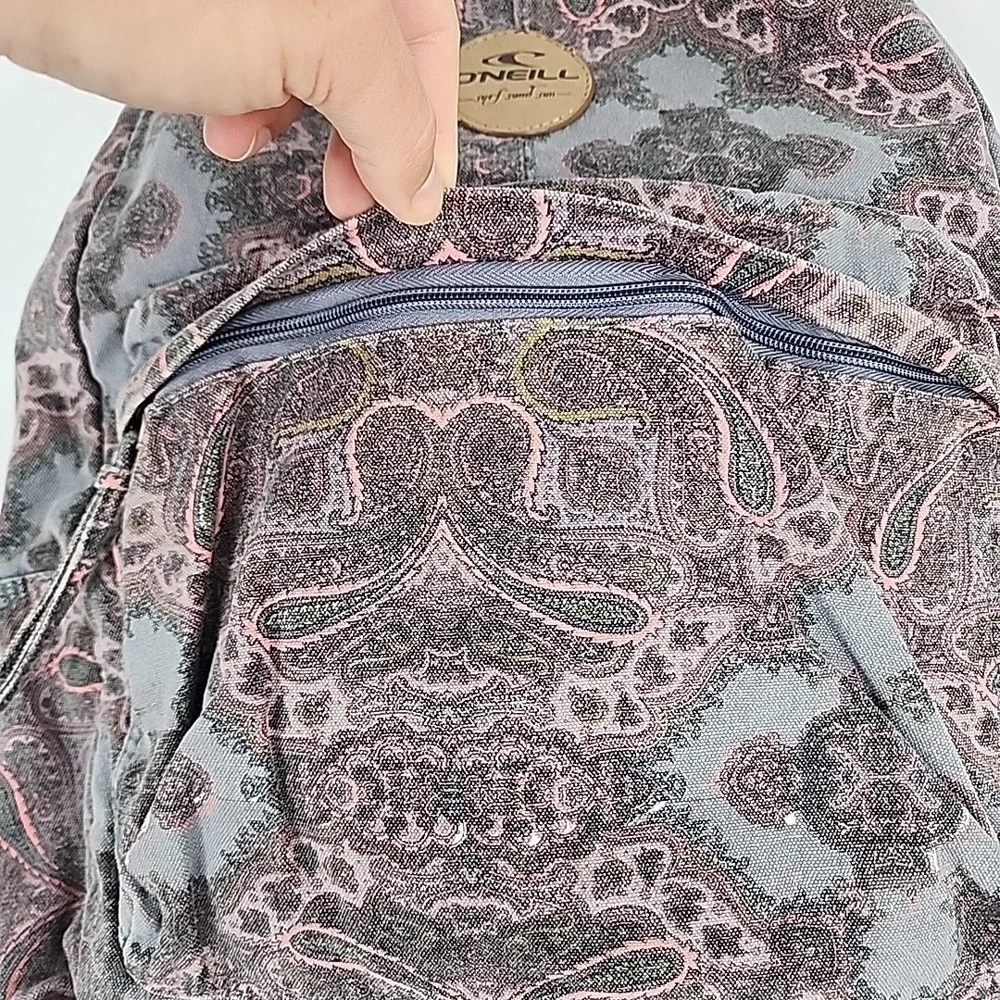 Vintage O'Neill Unisex Backpack Surfer Retro Hippie Beach Bag Paisley Design